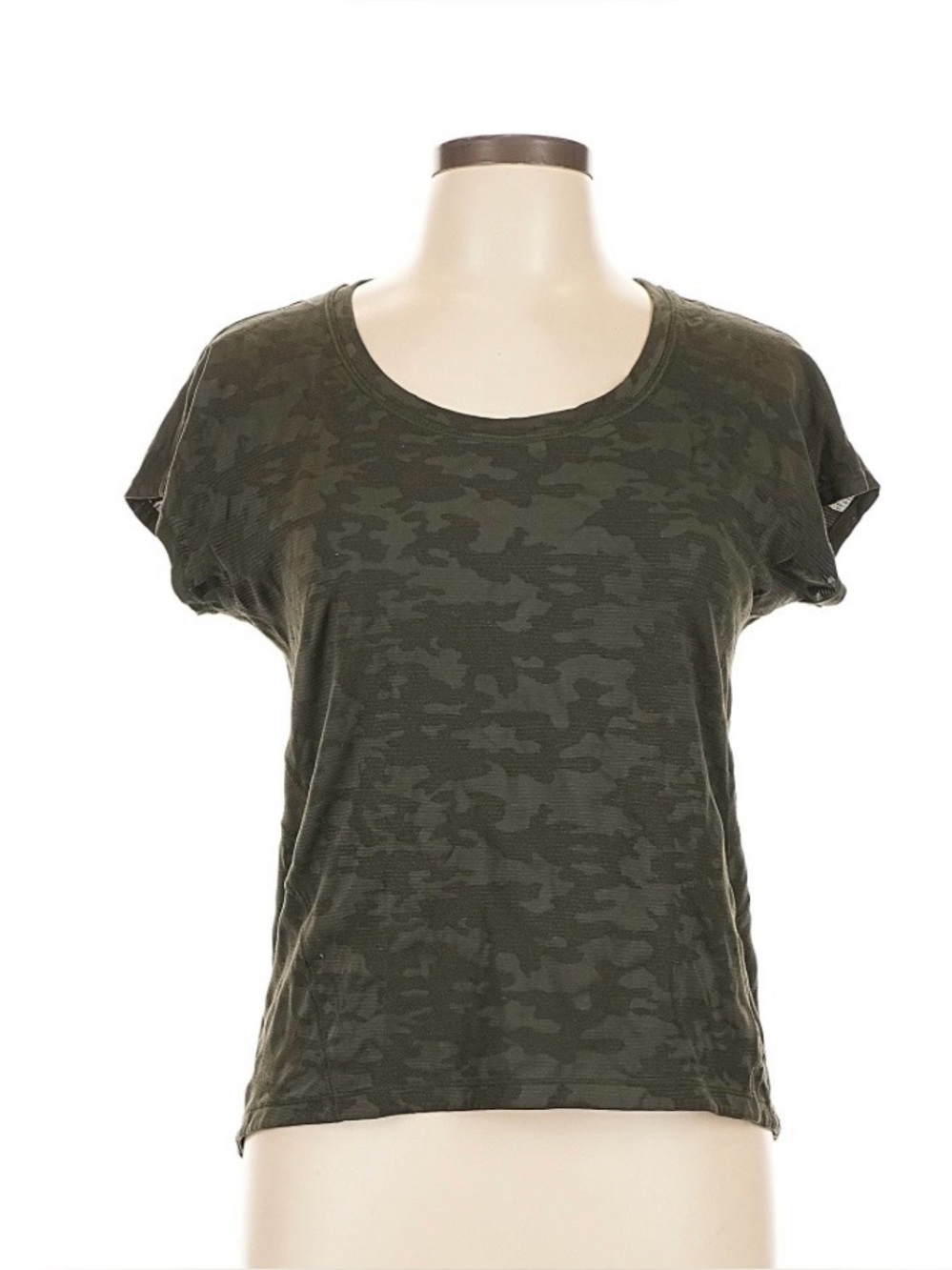 Lululemon Women's Olive Green Camo Short Sleeve Tee